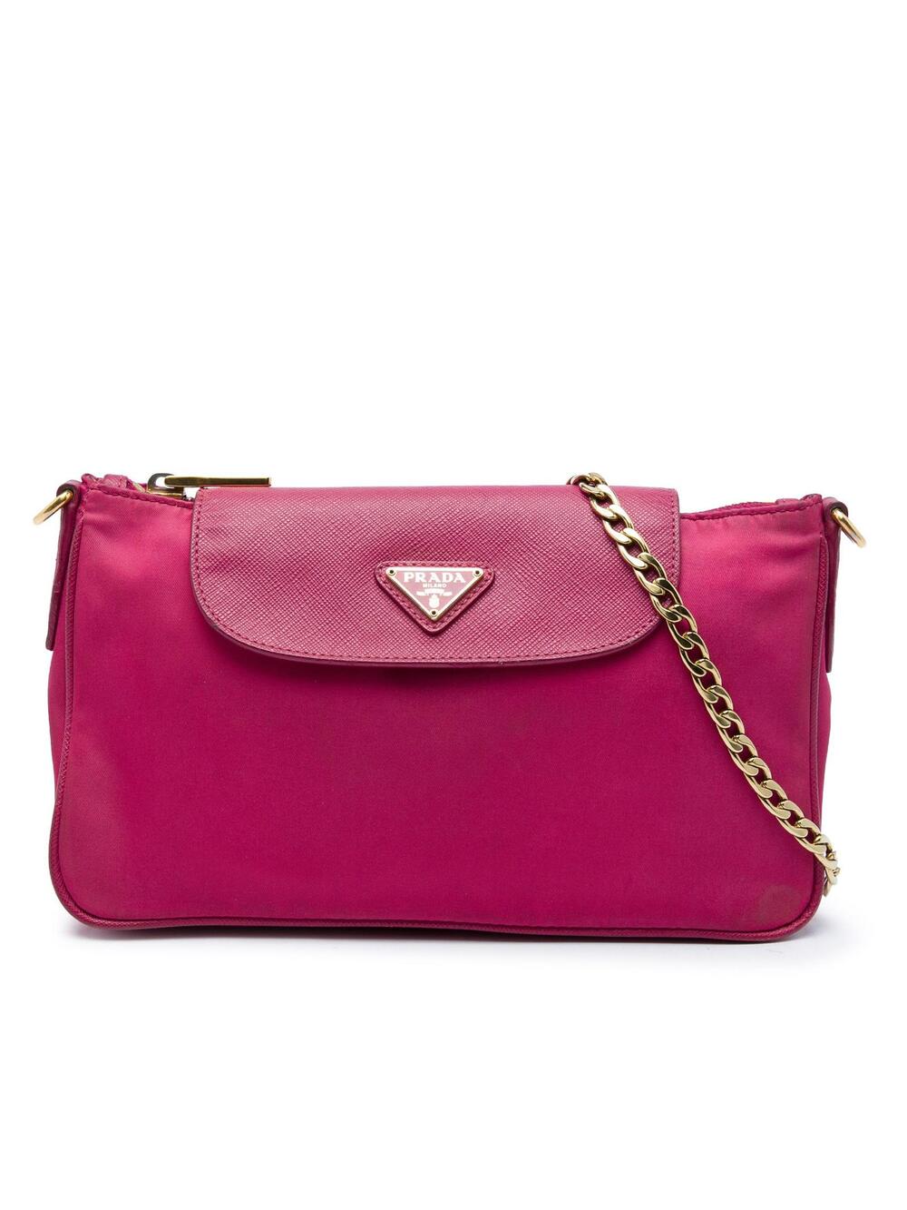 Prada Saffiano Trimmed Tessuto Chain #361703P61B